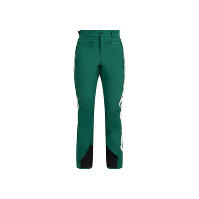 Groene ski broek met zwarte accenten, waterdicht en ademend voor wintersport