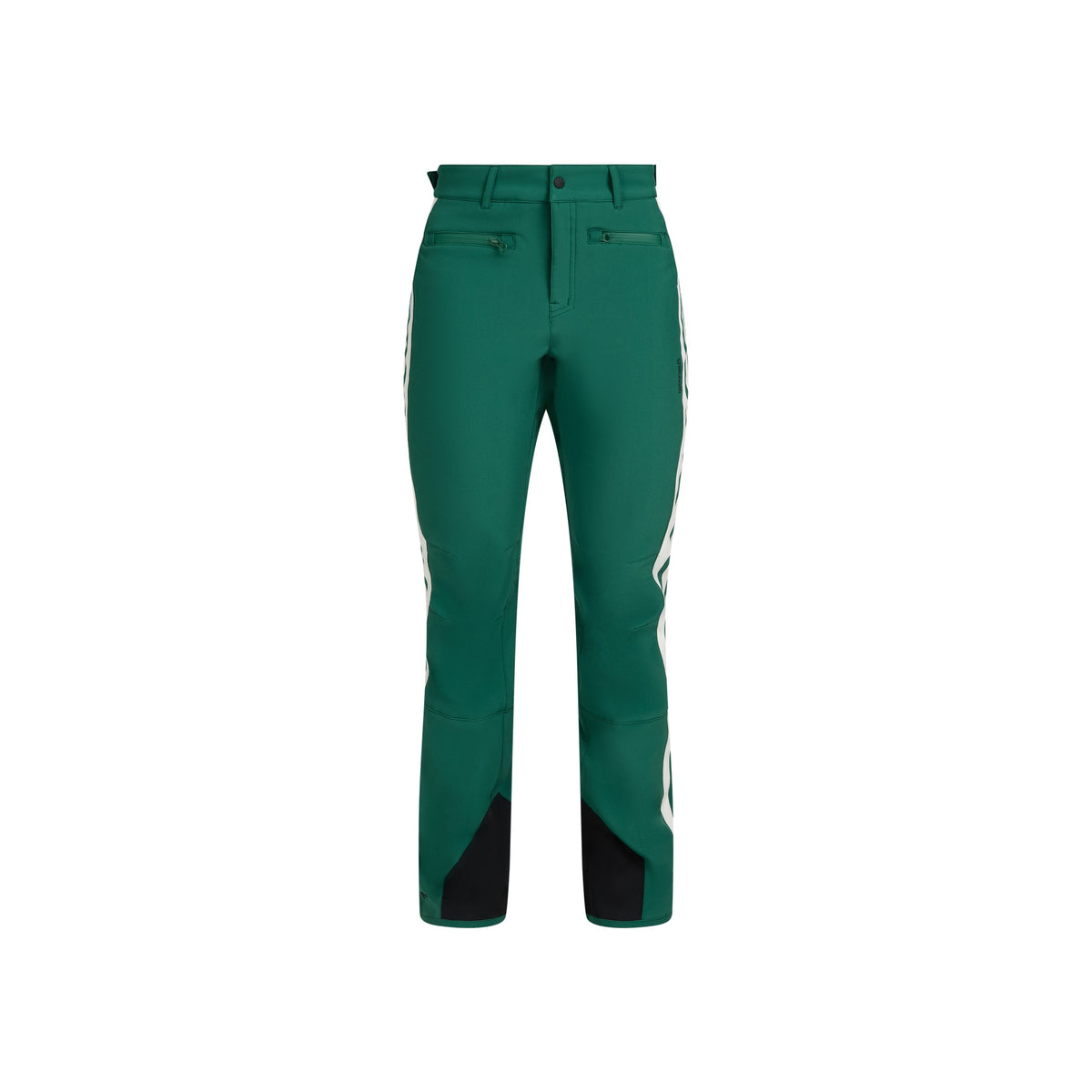 Groene ski broek met zwarte accenten, waterdicht en ademend voor wintersport