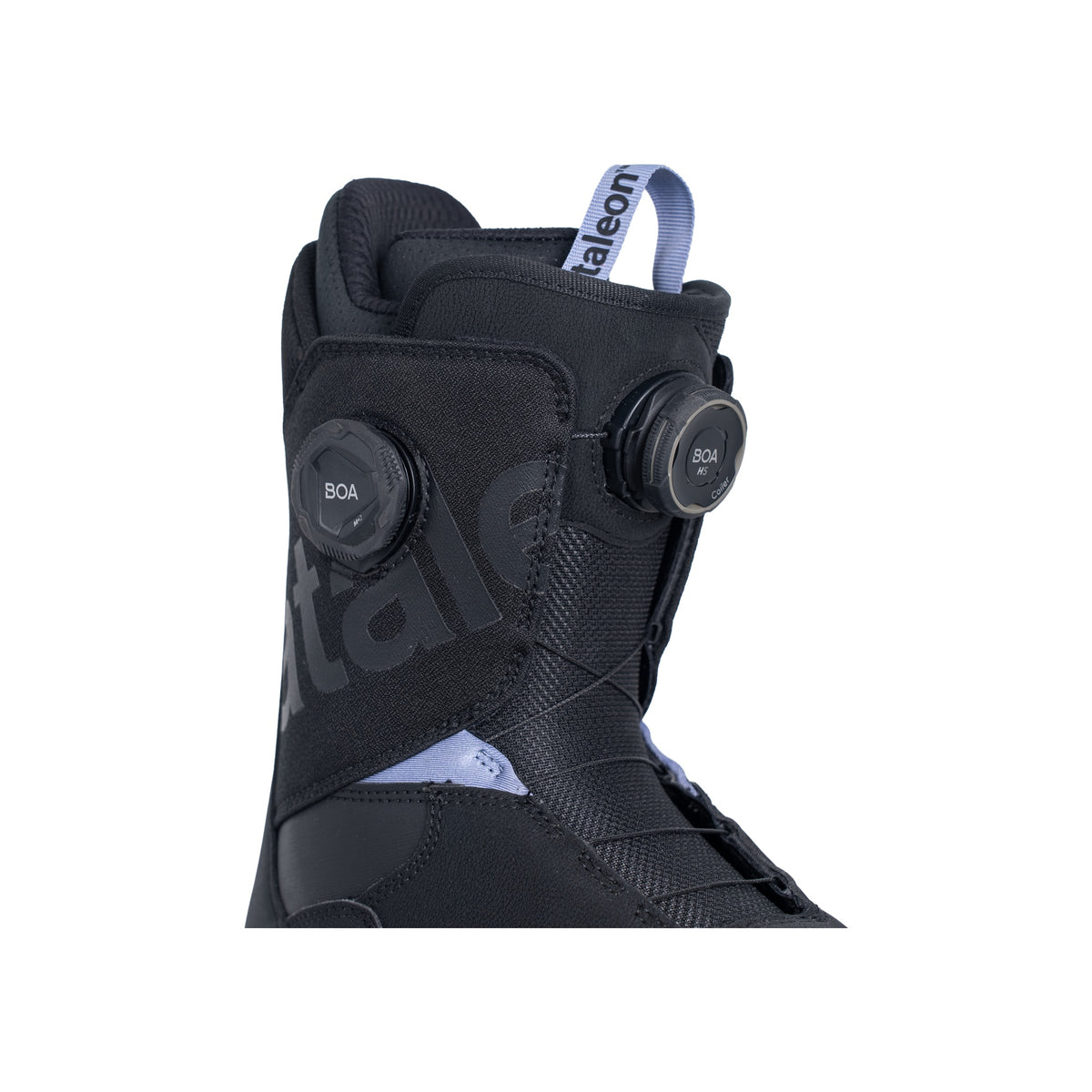 Zwarte snowboardboot met BOA draaisluiting en comfortabele pasvorm voor optimale ondersteuning