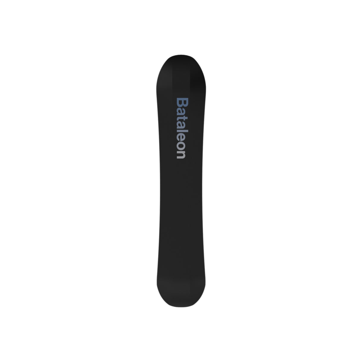 Bataleon snowboard met zwart grijpvlak en blauw merklogo op de bovenkant