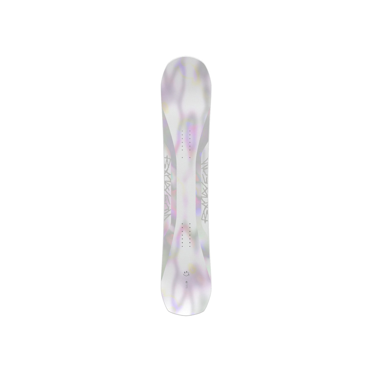 Wit snowboard met paarse accenten en grafisch design voor dames
