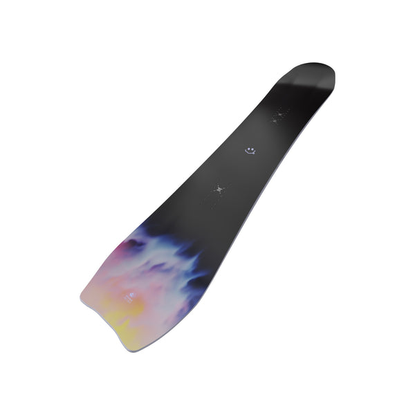 Zwarte nagelvijl met tie-dye patroon in paars, blauw en geel voor nagelverzorging