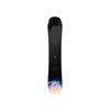 Zwart snowboard met paars-blauw gradient design aan de onderkant