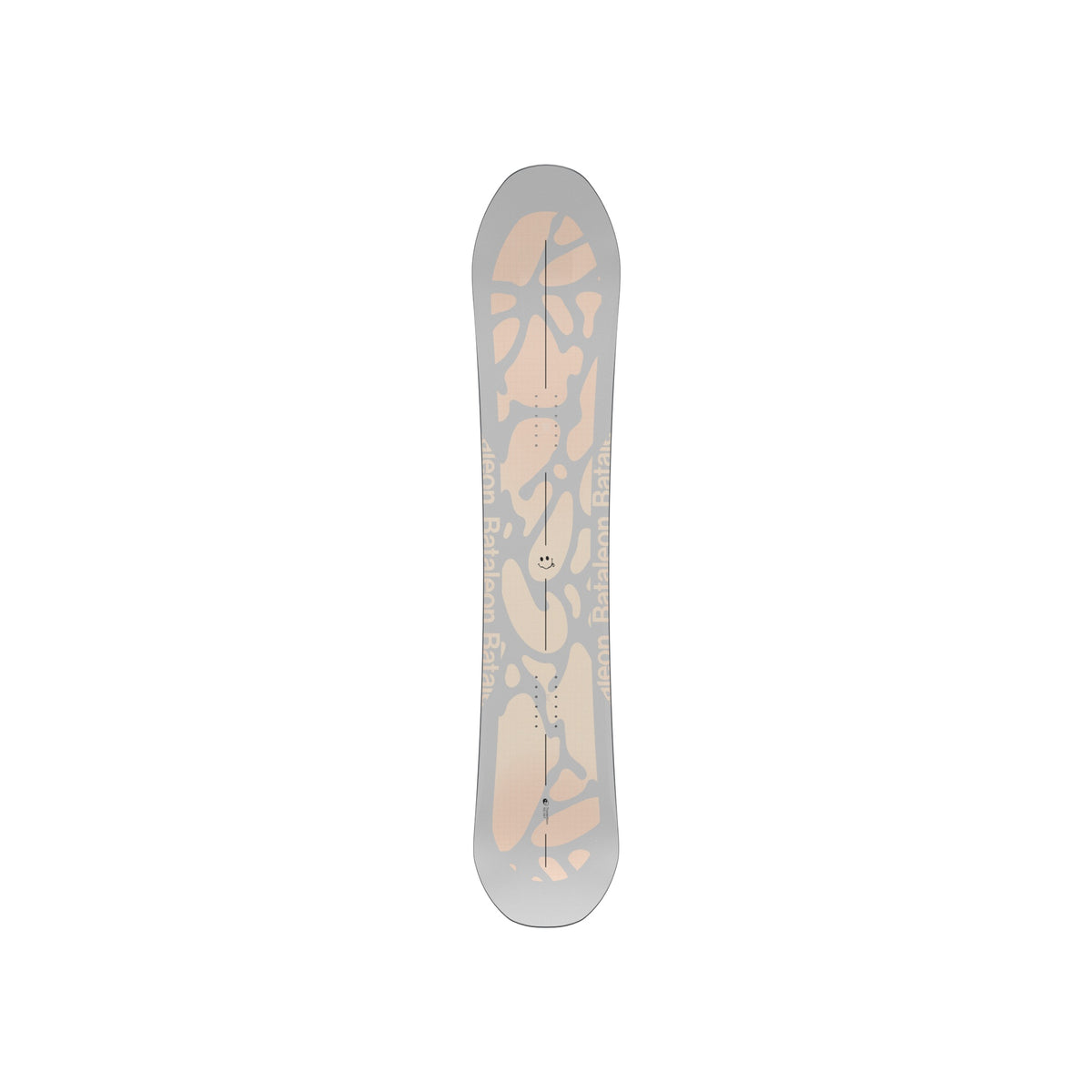 Snowboard met bloemmotief en houtnerf design in beige en blauw