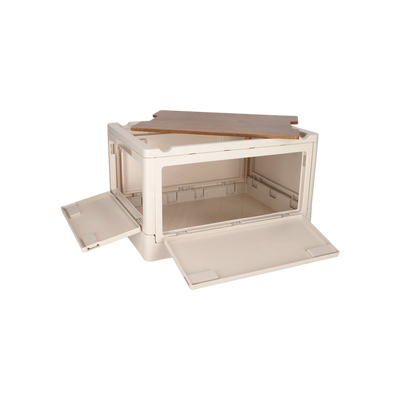 NORLÄNDER Krat met houten deksel Off-white