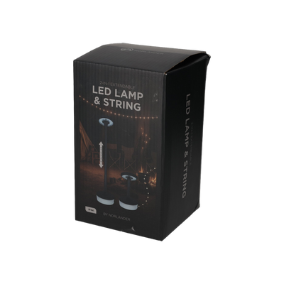 NORLÄNDER 2-in-1 Uitschuifbare LED Lamp & Slinger Zwart