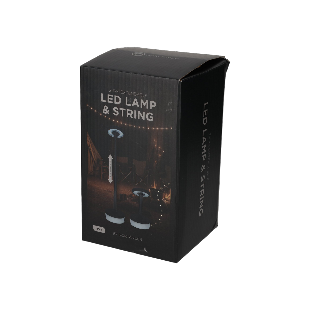 NORLÄNDER 2-in-1 Uitschuifbare LED Lamp & Slinger Zwart