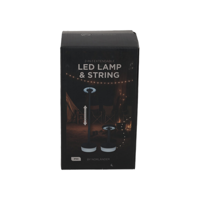 NORLÄNDER 2-in-1 Uitschuifbare LED Lamp & Slinger Zwart