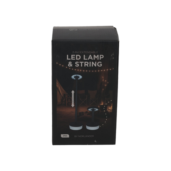 NORLÄNDER 2-in-1 Uitschuifbare LED Lamp & Slinger Zwart