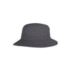 Grijze bucket hat met ventilatie-oogjes en brede rand voor zonbescherming