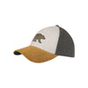 Driekleuren pet met berenmotief - bruin, grijs en beige baseball cap met borduursel