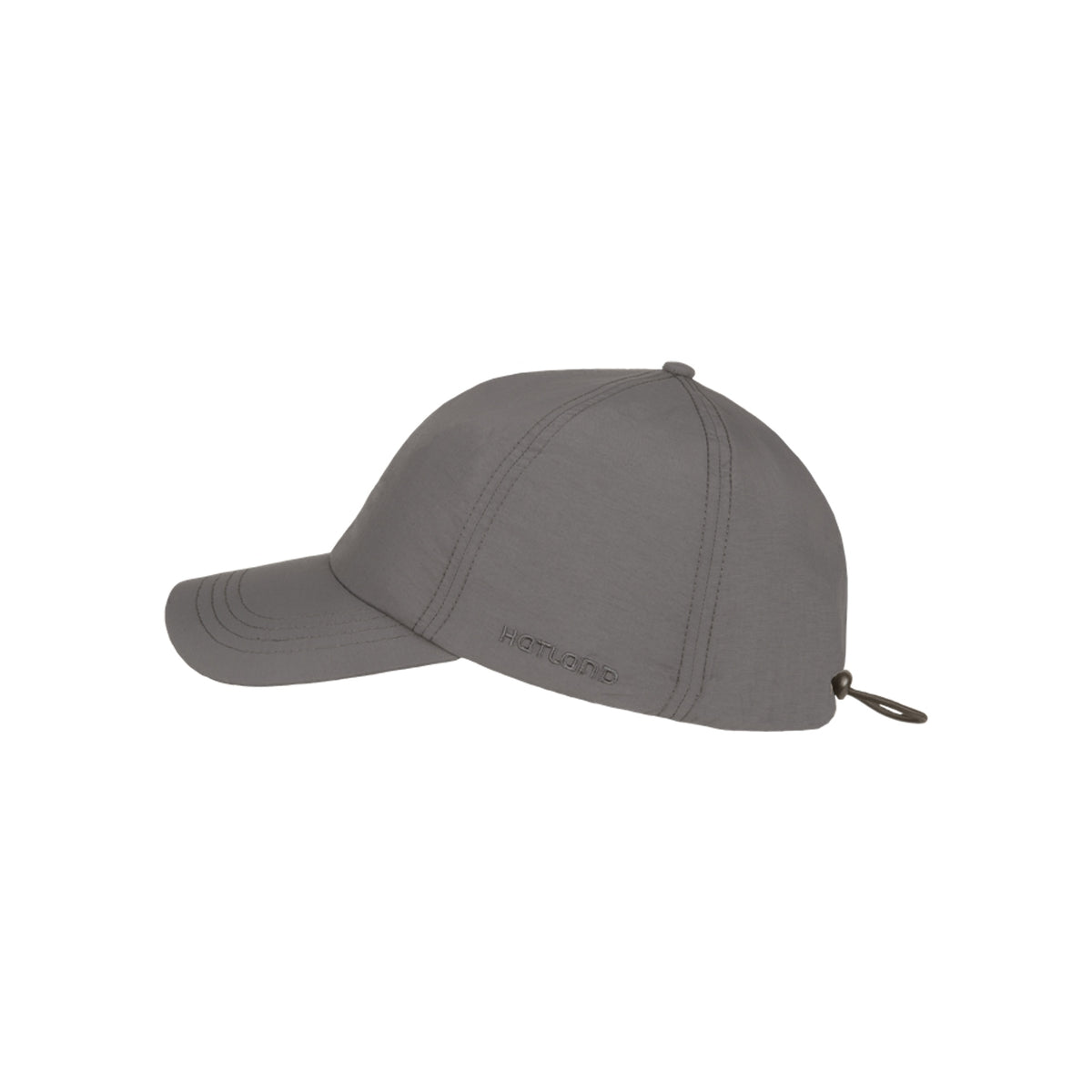 Grijze baseballcap met gebogen klep en verstelbare sluiting aan de achterkant
