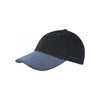 Zwarte baseballcap met blauwe gestreepte klep, verstelbare sportpet voor heren en dames