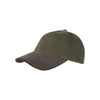 Groen-grijze ribfluwelen baseballcap met gebogen klep en verstelbare sluiting