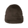 Hatland Eliana Winter Beanie - warme bruine muts met zachte nepbont afwerking voor dames