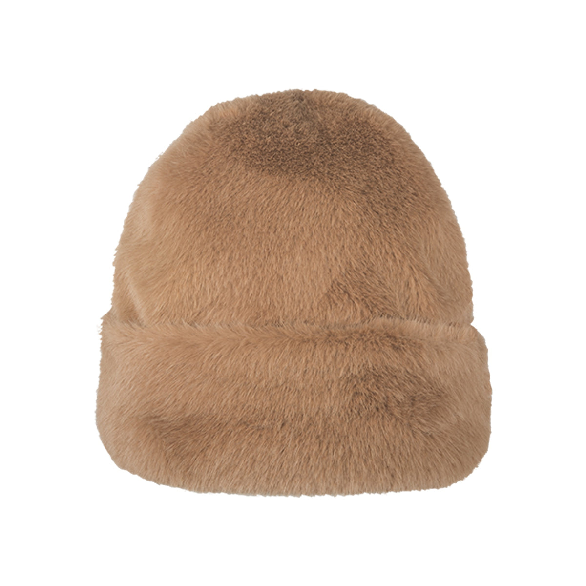Beige fluffy teddy muts - warme wintermuts met zachte pluche structuur