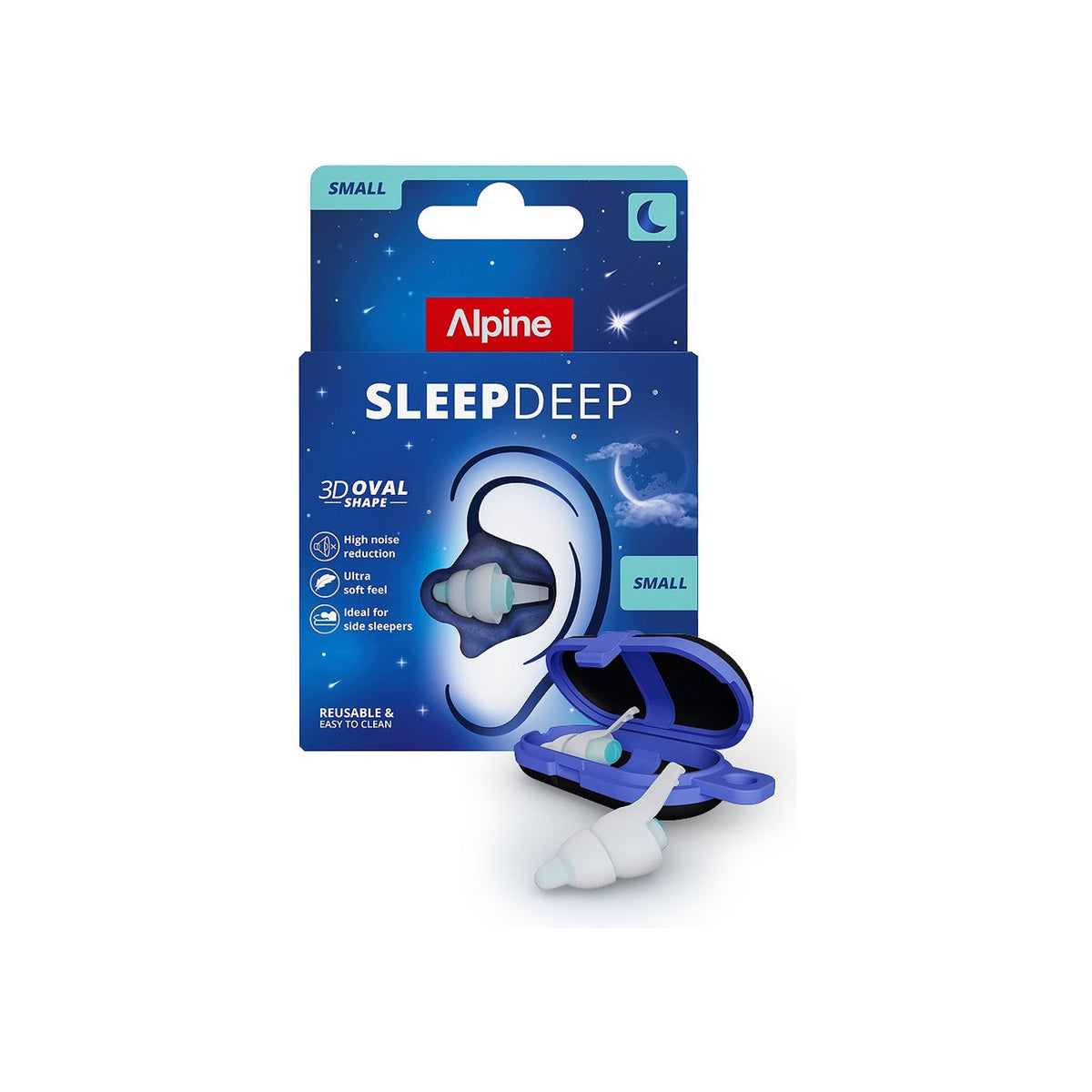 Alpine SleepDeep oordopjes small - zachte gehoorbescherming voor een diepe slaap, geluidsreducerend