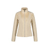 Beige dames fleece vest met ritssluiting en staande kraag voor outdooractiviteiten