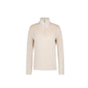 Beige coltrui met lange mouwen en rits voor dames