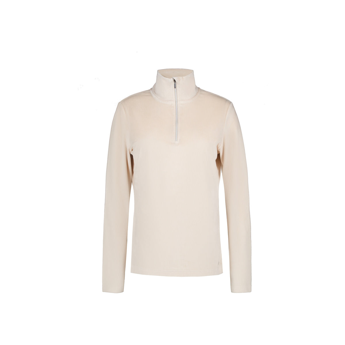 Beige coltrui met lange mouwen en rits voor dames
