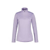 Lila dames fleece trui met halve rits en opstaande kraag voor outdoor activiteiten
