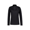Zwarte dames fleece trui met halve rits en lange mouwen voor sportieve activiteiten