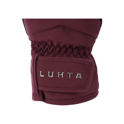 LUHTA bordeauxrode handschoen met fleece voering en verstelbare polsband met klittenband
