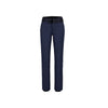 Donkerblauwe dames broek met rechte pijpen en tailleband