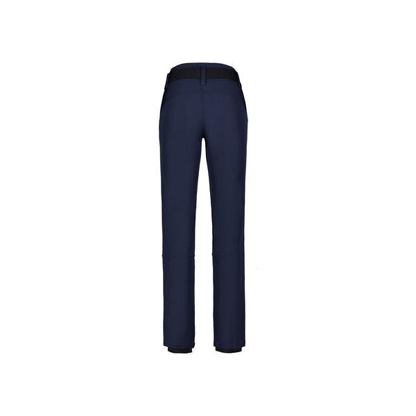 Donkerblauwe dames pantalon met rechte pijpen en tailleband