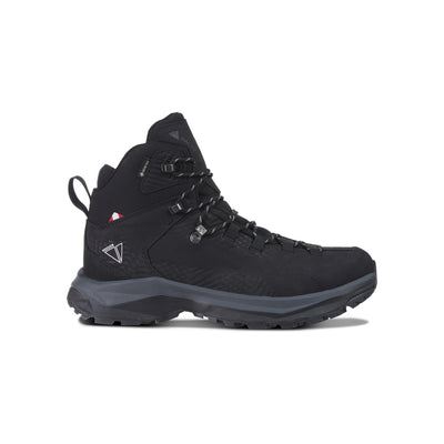 Zwarte wandelschoenen hoog met grijze zool, outdoor hiking boots, waterdicht