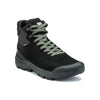 Zwarte waterdichte heren wandelschoenen met groene veters - hoge trekkingschoenen voor outdoor activiteiten