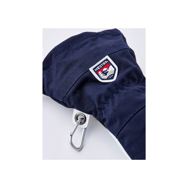 Donkerblauwe jas met Petrol Industries logo patch en zilveren ritssluiting detail