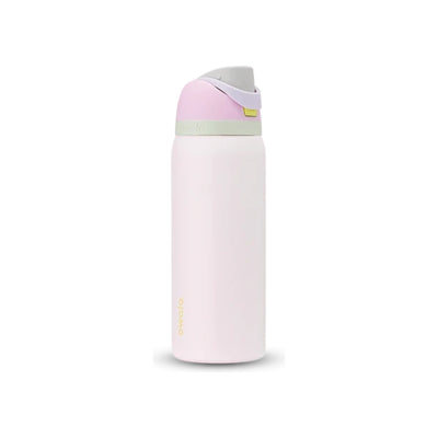 Owala FreeSip drinkfles roze met wit - isolerende waterfles met deksel - 650ml sportfles BPA-vrij