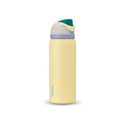 Owala FreeSip drinkfles geel met groene dop - lekvrije sportfles 750ml voor gym en outdoor