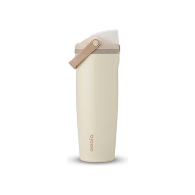 Beige thermosbeker met draagbare lus - Isolerende reisbeker met deksel - 350ml drinkfles voor onderweg