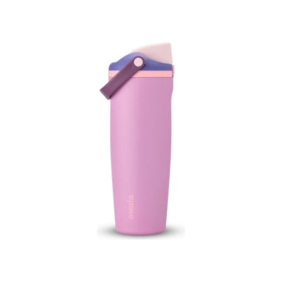 Roze thermosbeker met handige draaidop en draagriem - 500ml isolerende drinkfles voor onderweg