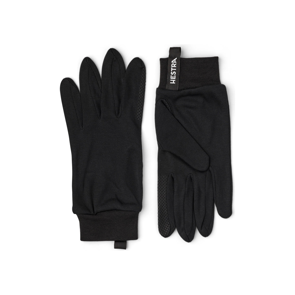 Zwarte touchscreen handschoenen met fleece voering, geschikt voor smartphones en tablets