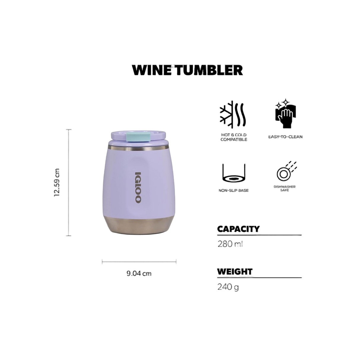 Igloo Wijnbeker 295ml - Lila