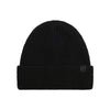 Zwarte gebreide muts met omgeslagen rand - warme winteraccessoire