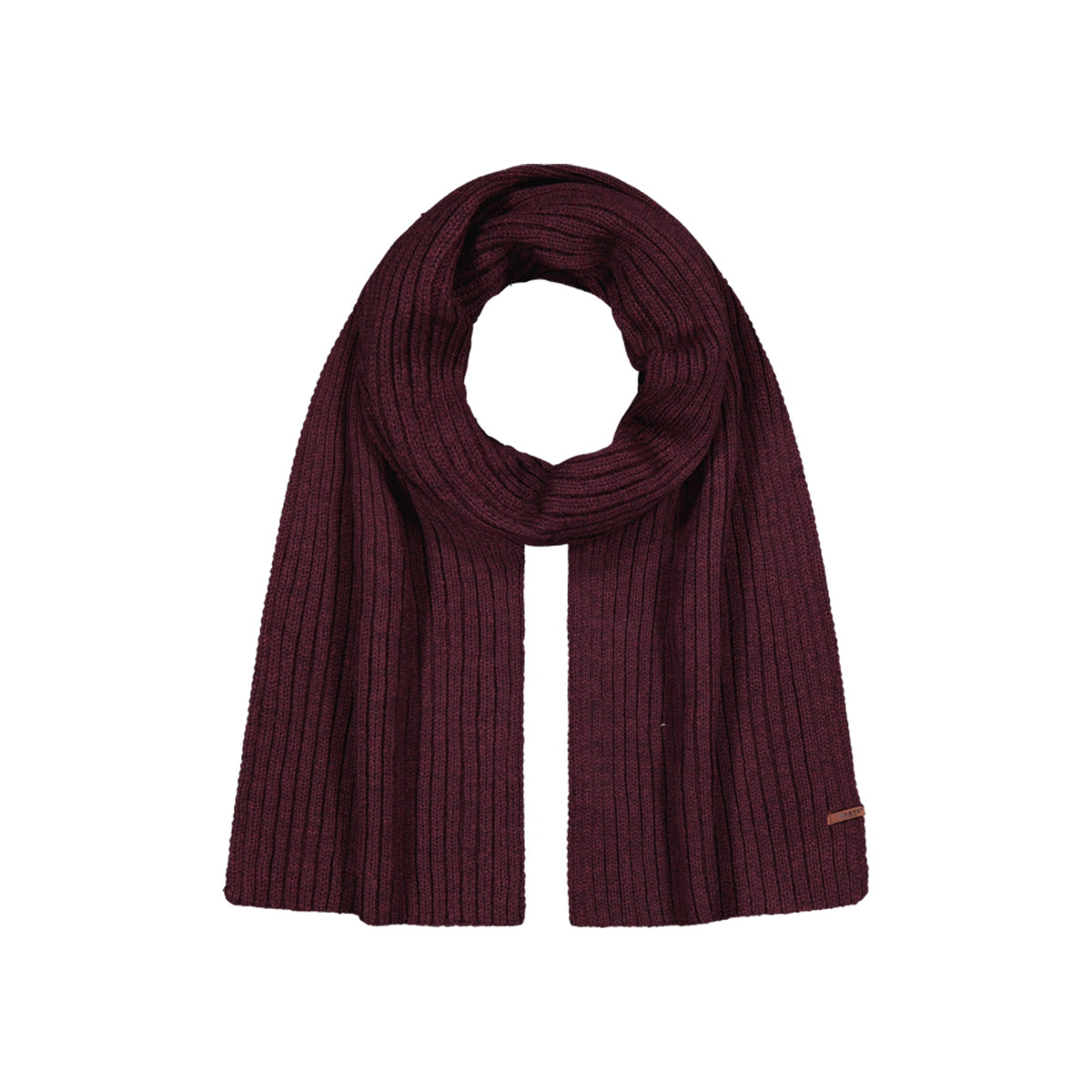 Bordeauxrode geribbelde gebreide sjaal voor dames en heren, winteraccessoire