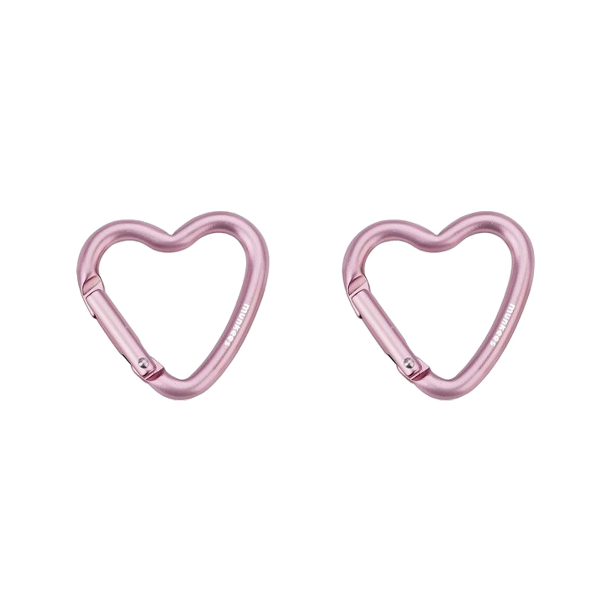 Munkees Mini Heart Carabiner 2 pcs - pink - 3,8 cm
