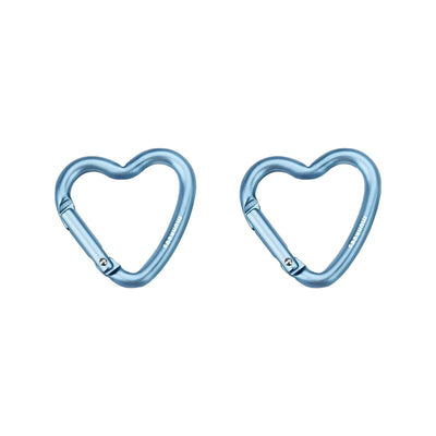 Munkees Mini Heart Carabiner 2 pcs - blue - 3,8 cm
