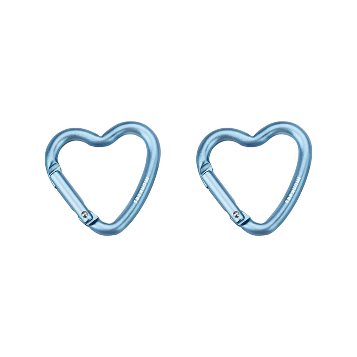 Munkees Mini Heart Carabiner 2 pcs - blue - 3,8 cm