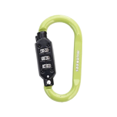 Munkees Combination Lock Carabiner D-Shape - black/ green