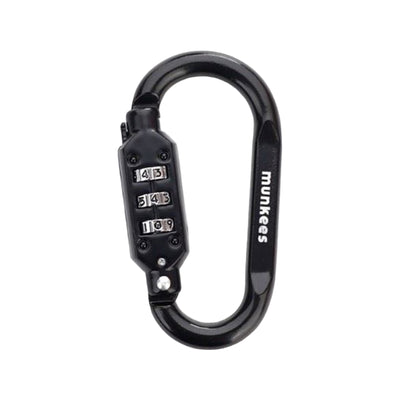 Munkees Combination Lock Carabiner D-Shape - black/ green