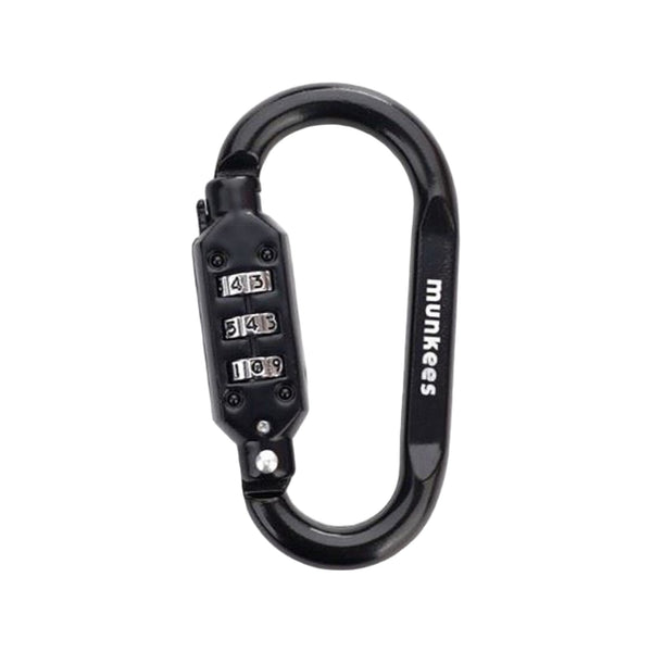 Munkees Combination Lock Carabiner D-Shape - black/ green