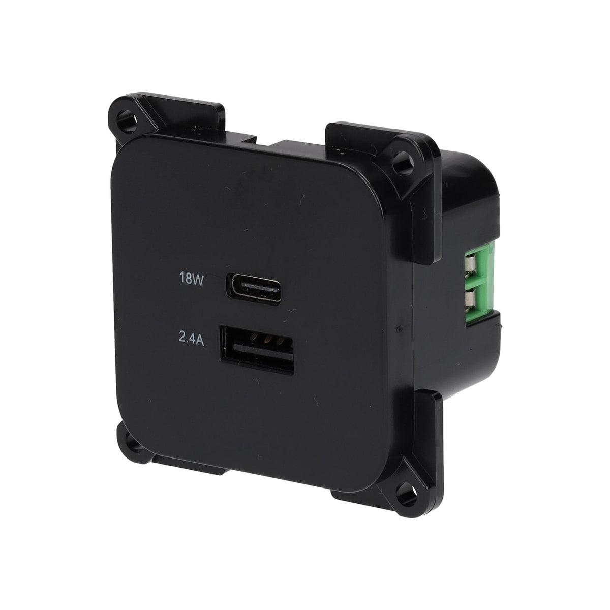 C-Line Usb A+C Vierkant Zwart Verpakt