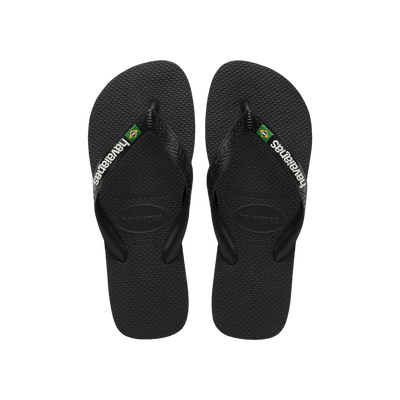 Havaianas Brasil Logo — Black/Black