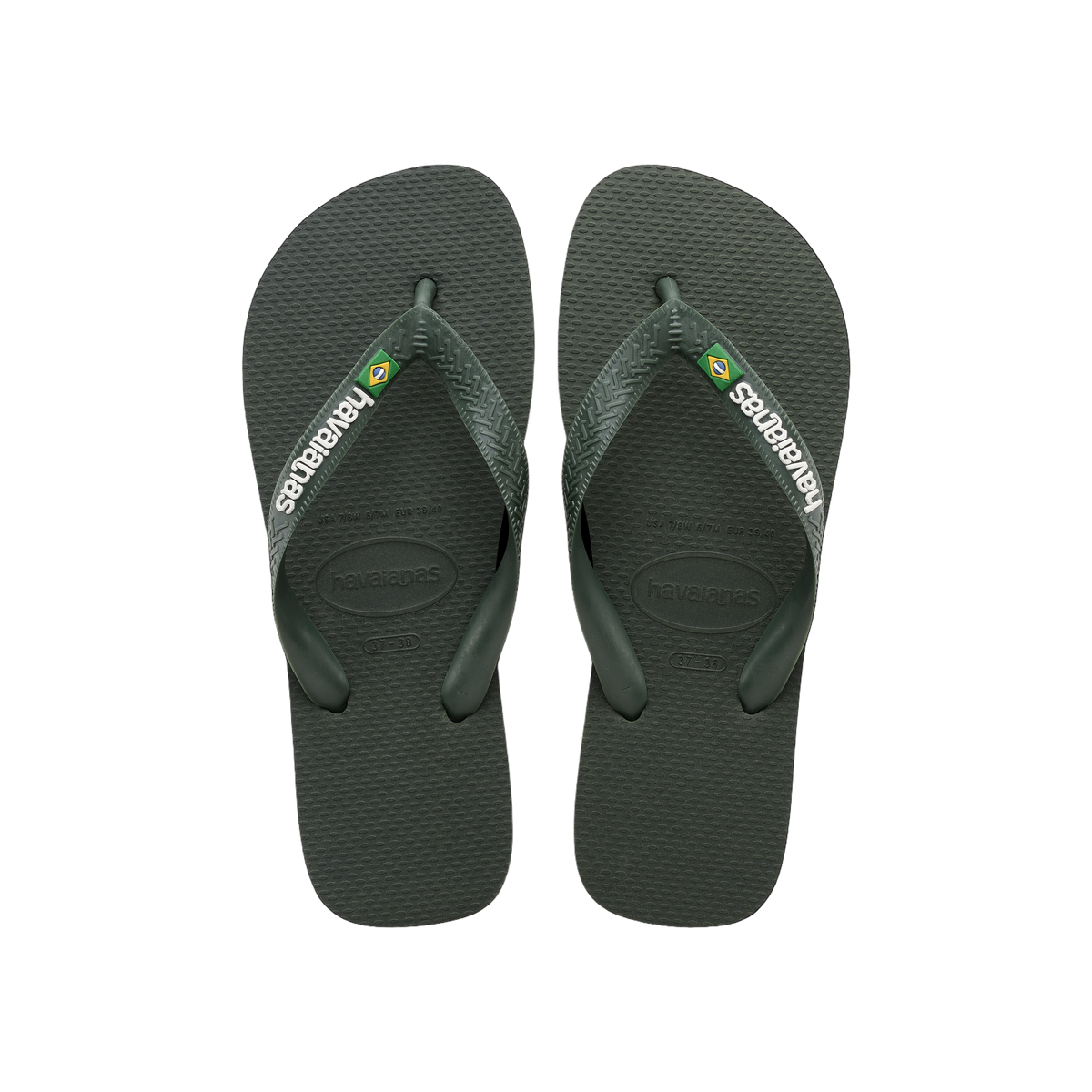 Havaianas Brasil Logo — Green Olive/Green Olive