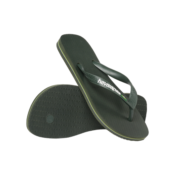 Havaianas Brasil Logo — Green Olive/Green Olive